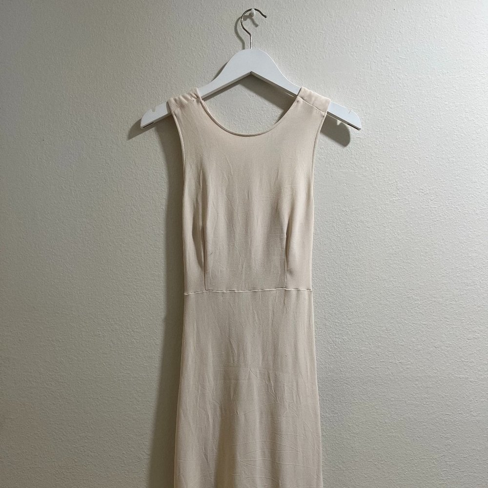 ZARA Crossback Cream Cutouts Midi Dress